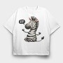 Zebra Sleeping, Tricou Oversize Barbati (Unisex)