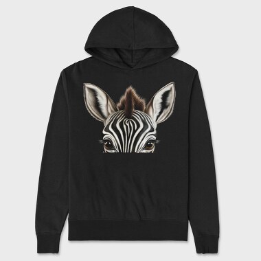 Zebra Face Peeking, Hanorac Oversize Barbati (Unisex)