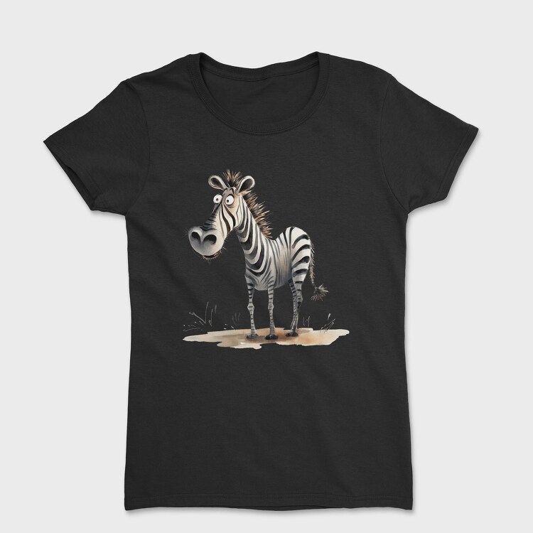 Zebra Standing Cute, Tricou Femei