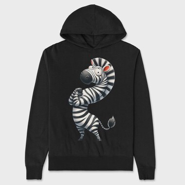 Zebra Standing Upright, Hanorac Oversize Barbati (Unisex)