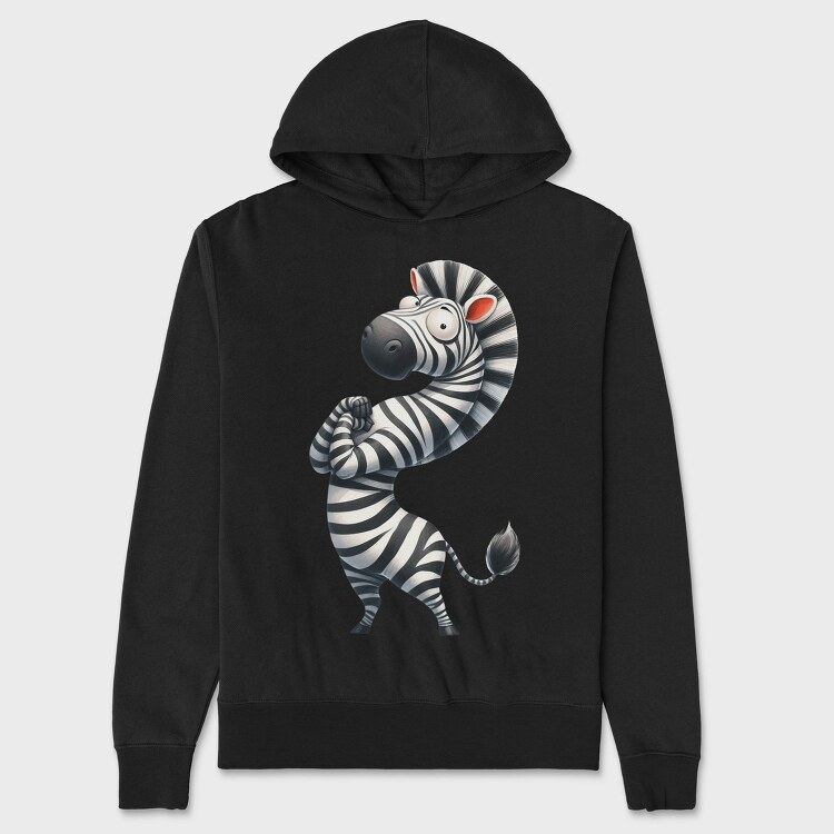 Zebra Standing Upright, Hanorac Oversize Barbati (Unisex)