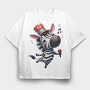 Zebra Singing Mic, Tricou Oversize Barbati (Unisex)