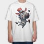 Zebra Singing Mic, Tricou Oversize Barbati (Unisex)