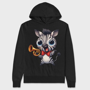 Zebra Trumpet Smile, Hanorac Oversize Barbati (Unisex)