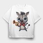 Zebra Trumpet Smile, Tricou Oversize Barbati (Unisex)