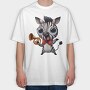 Zebra Trumpet Smile, Tricou Oversize Barbati (Unisex)