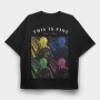 Creature Pop Art Painting Tote Scream, Tricou Oversize Barbati (Unisex)