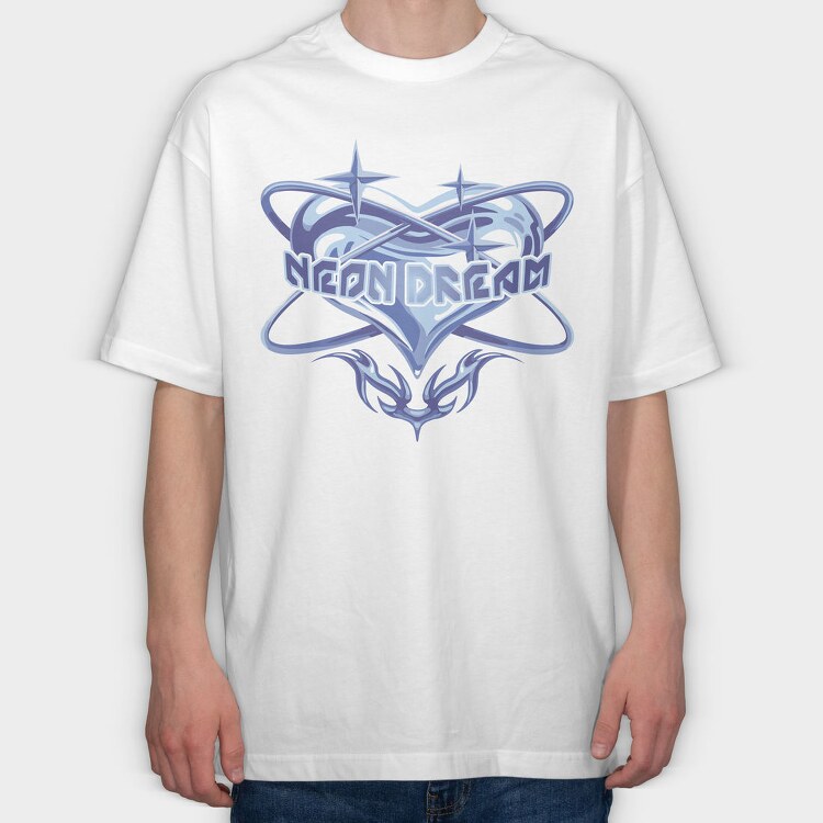 Y3K Neon Dream Heart, Tricou Oversize Barbati (Unisex)