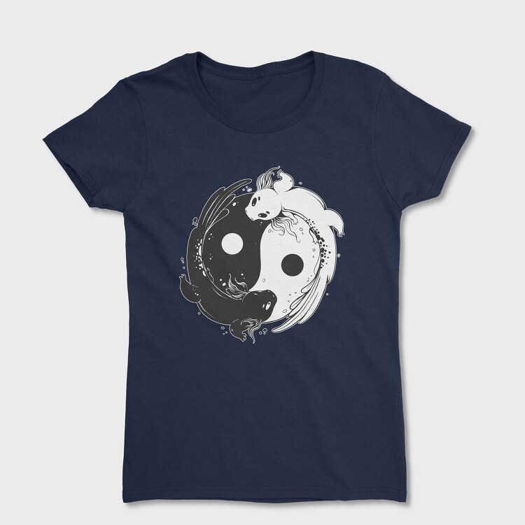 Yin Yang Axolotl Animals Monochrome, Tricou Femei