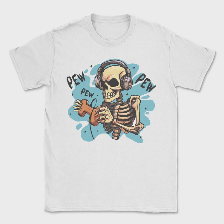 Creepy Skeleton Playing Videogames, Tricou Barbati (Unisex)