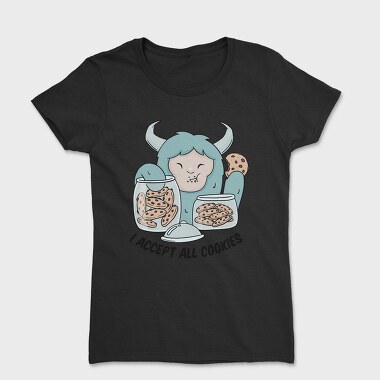 Yeti Monster Eating Cookies, Tricou Femei