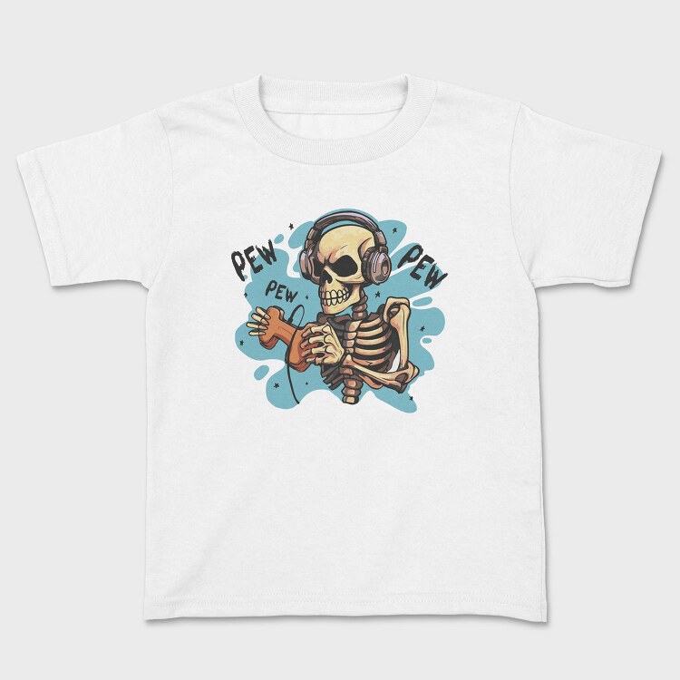 Creepy Skeleton Playing Videogames, Tricou Copii