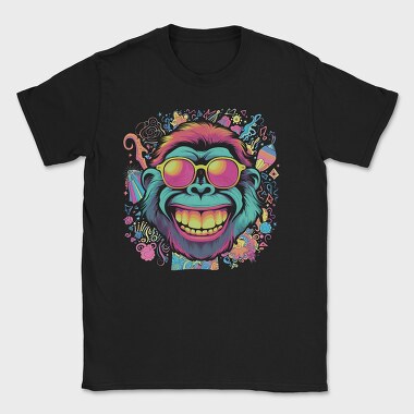 Psychedelic Ape Wearing Sunglasses, Tricou Barbati (Unisex)