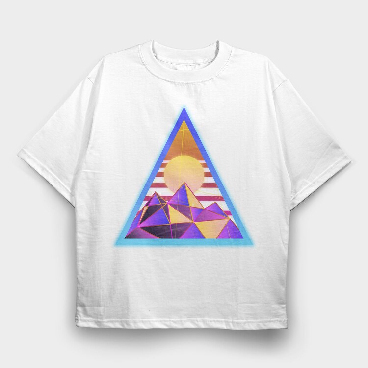 Psychedelics Triangle 004, Tricou Oversize Barbati (Unisex)