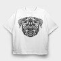 Pug Mandala, Tricou Oversize Barbati (Unisex)