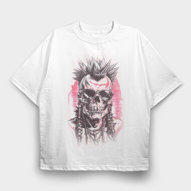 Punk Skull With Sunglasses, Tricou Oversize Barbati (Unisex)
