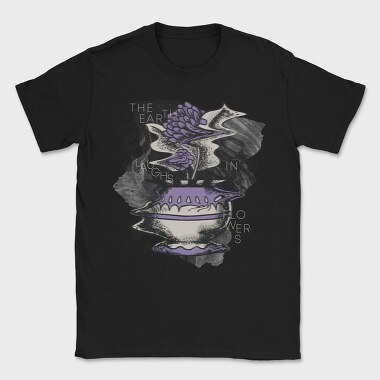 Purple Glitchy Flowers Nature Vase 10, Tricou Barbati (Unisex)
