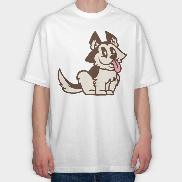 Cartoon Dog, Tricou Oversize Barbati (Unisex)