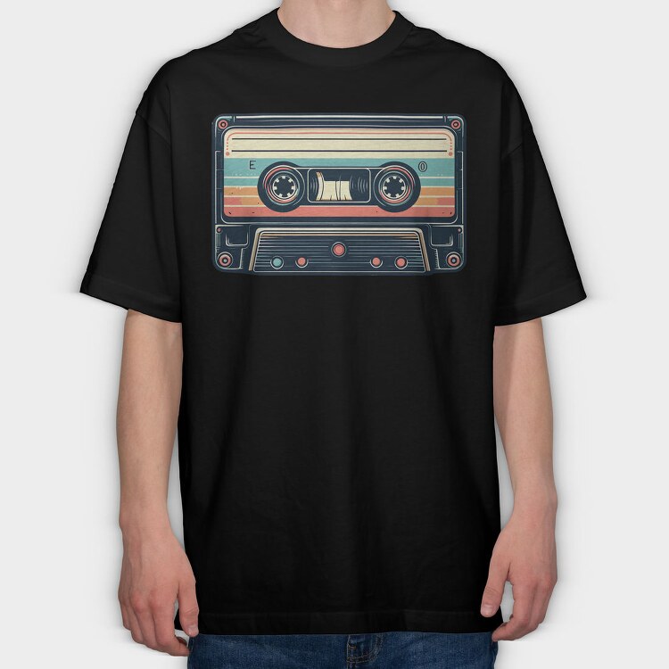Cassete Vintage, Tricou Oversize Barbati (Unisex)