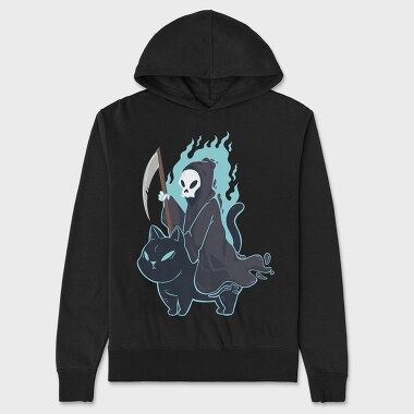 Reaper And Cat, Hanorac Oversize Barbati (Unisex)