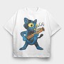 Cat Bassoon, Tricou Oversize Barbati (Unisex)