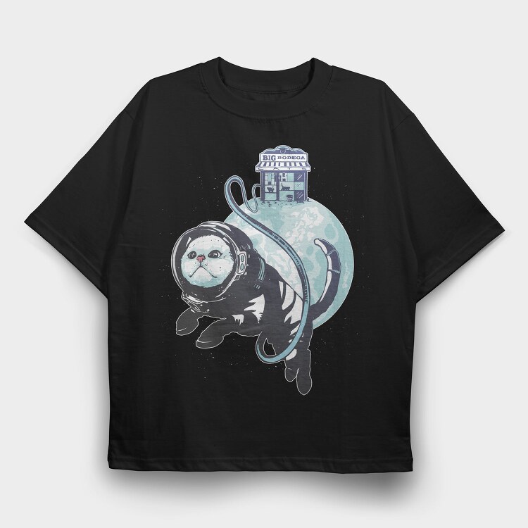 Cat Astronaut Bodega, Tricou Oversize Barbati (Unisex)