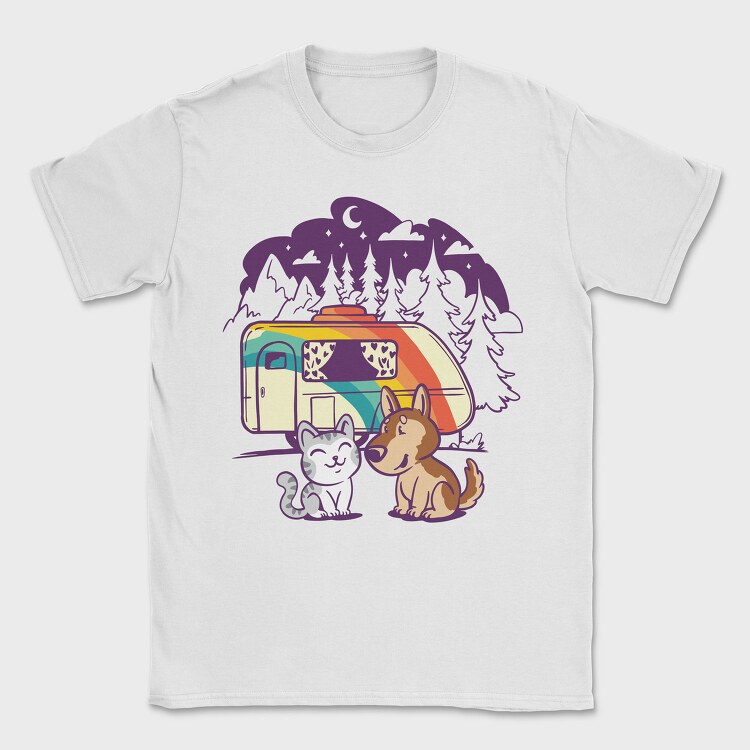 Cat and Dog Caravan, Tricou Barbati (Unisex)