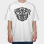 Pug Mandala, Tricou Oversize Barbati (Unisex)