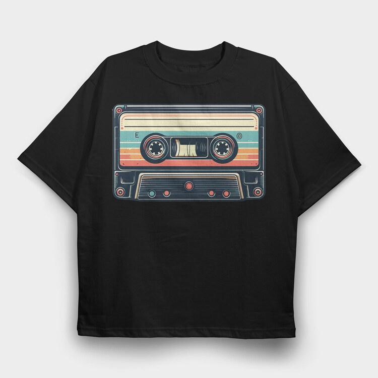 Cassete Vintage, Tricou Oversize Barbati (Unisex)