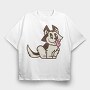 Cartoon Dog, Tricou Oversize Barbati (Unisex)