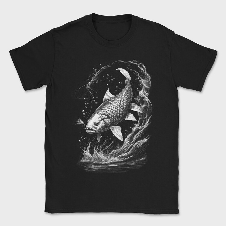 Carp Line Monochrome, Tricou Barbati (Unisex)