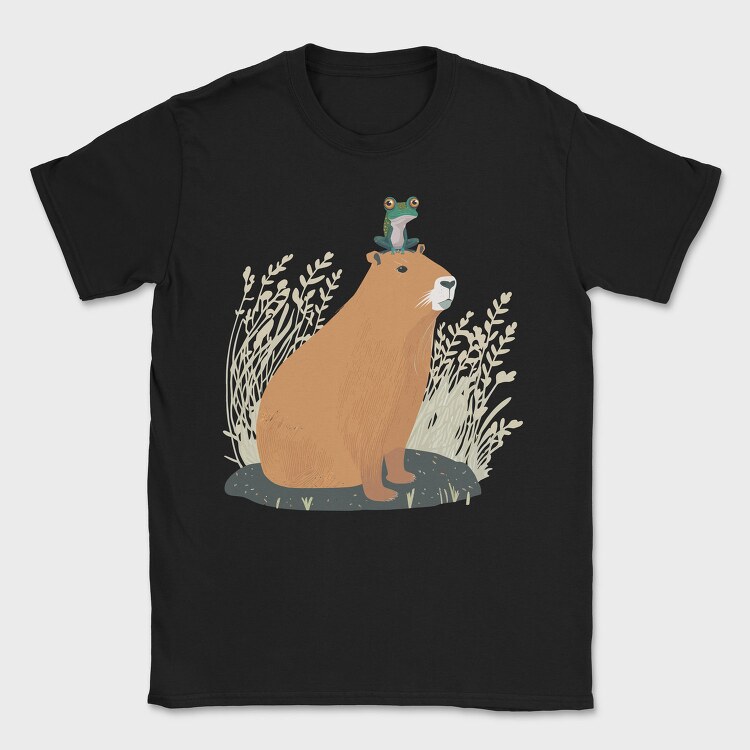 Capybara and Frog, Tricou Barbati (Unisex)