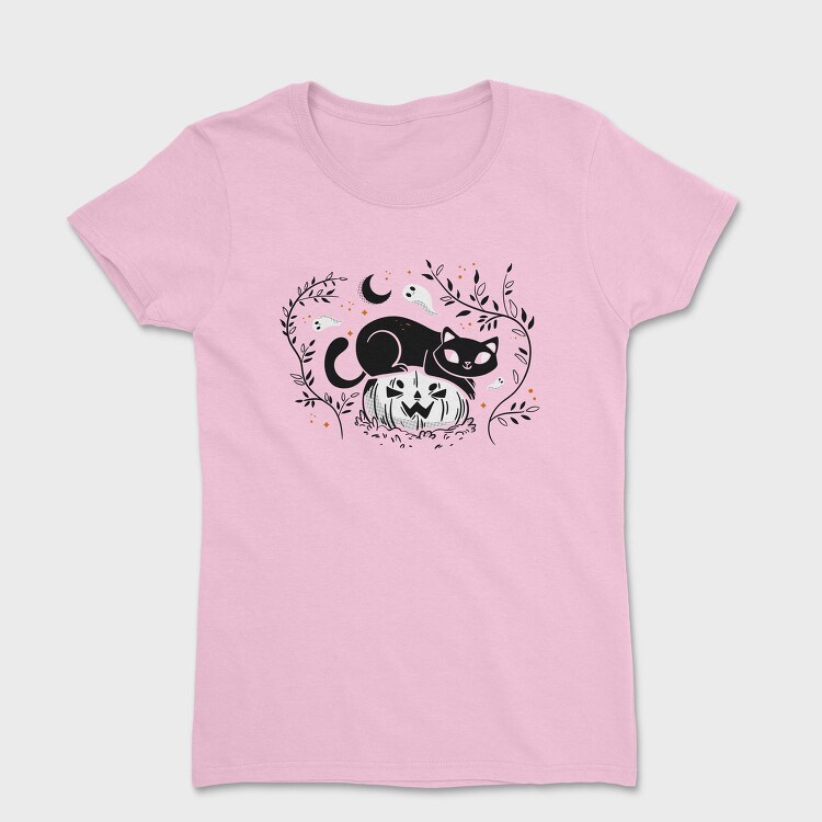 Pumpkin Cat Halloween Illustration 2, Tricou Femei