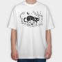 Pumpkin Cat Halloween Illustration 2, Tricou Oversize Barbati (Unisex)