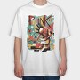 Punk Musician Abstract Music, Tricou Oversize Barbati (Unisex)