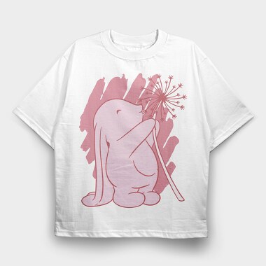 Rabbit And Dandelion, Tricou Oversize Barbati (Unisex)