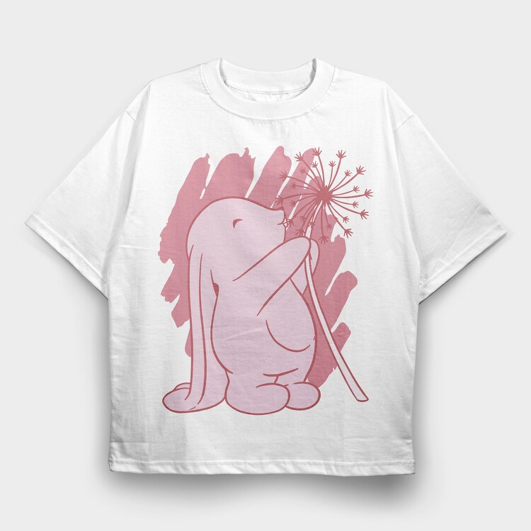Rabbit And Dandelion, Tricou Oversize Barbati (Unisex)