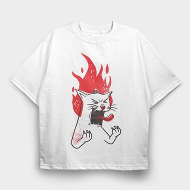 Raging Cat, Tricou Oversize Barbati (Unisex)