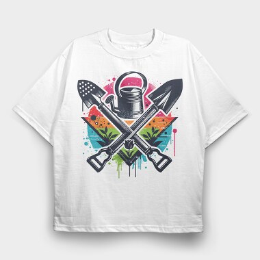 Rainbow Gardening Tools Graffiti, Tricou Oversize Barbati (Unisex)