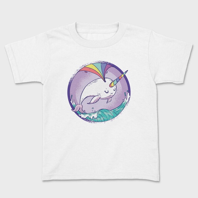 Rainbow Narwhale Whale, Tricou Copii