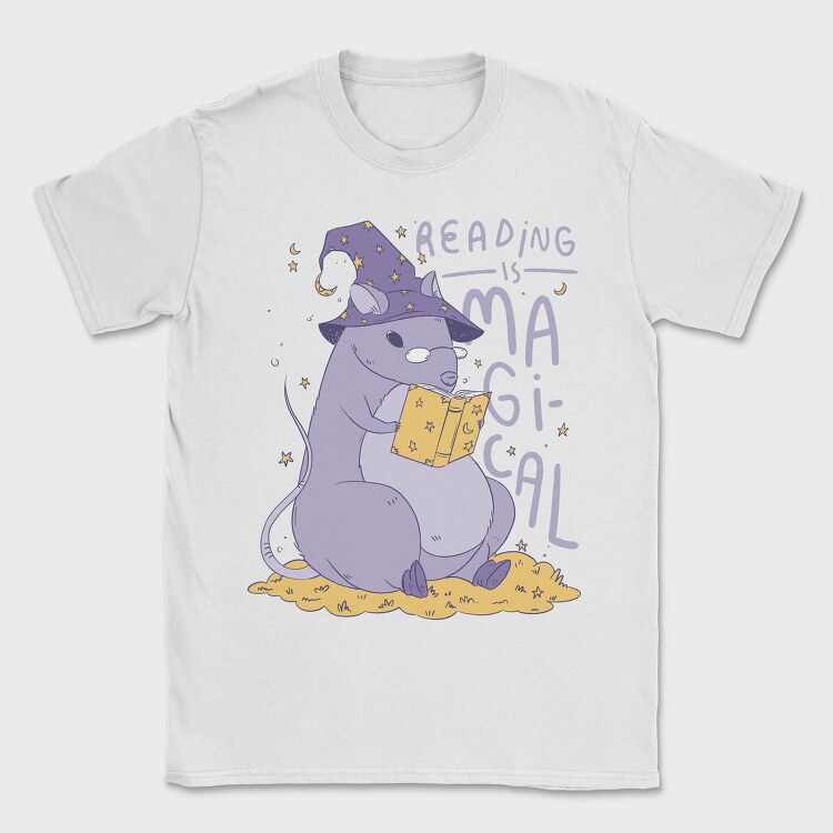 Rat Reading Magical Book, Tricou Barbati (Unisex)