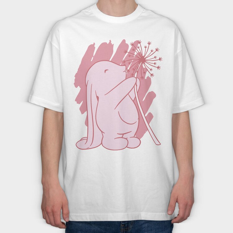 Rabbit And Dandelion, Tricou Oversize Barbati (Unisex)