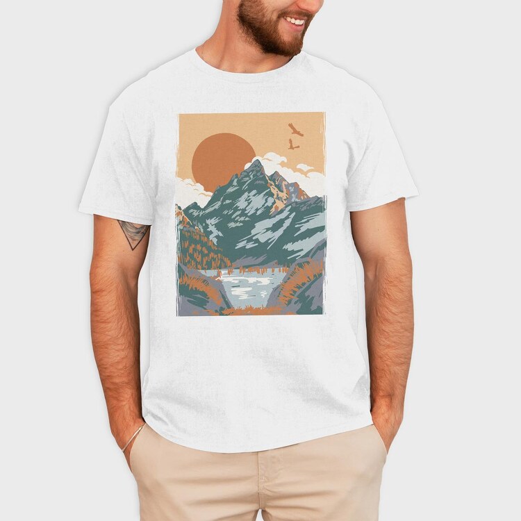 Vintage Mountain, Tricou Barbati (Unisex)