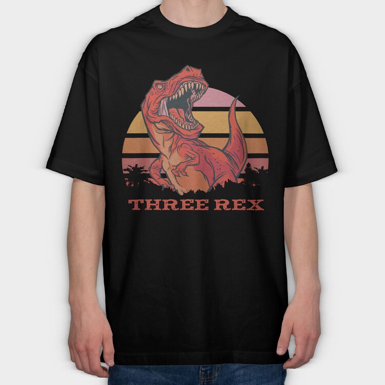 Rad Three T Rex, Tricou Oversize Barbati (Unisex)