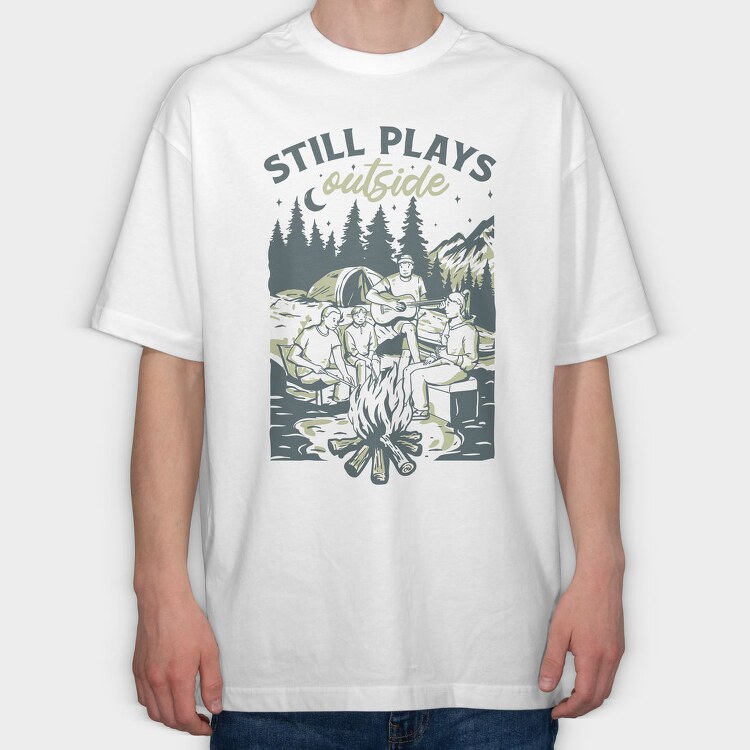 Camping With Friends, Tricou Oversize Barbati (Unisex)