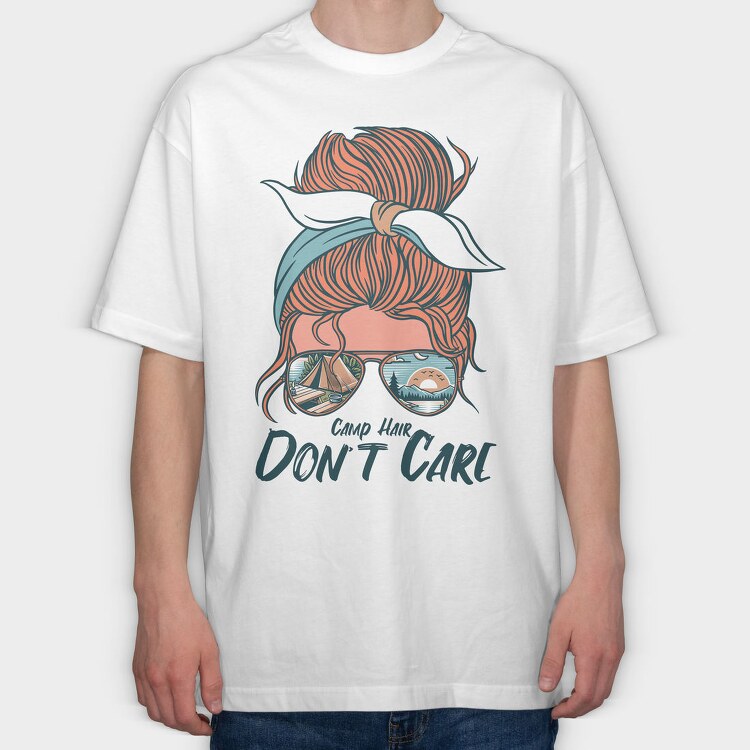 Camping Hair, Tricou Oversize Barbati (Unisex)
