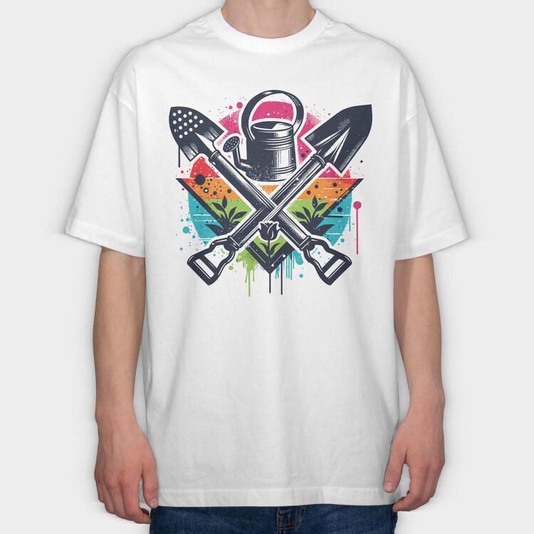 Rainbow Gardening Tools Graffiti, Tricou Oversize Barbati (Unisex)