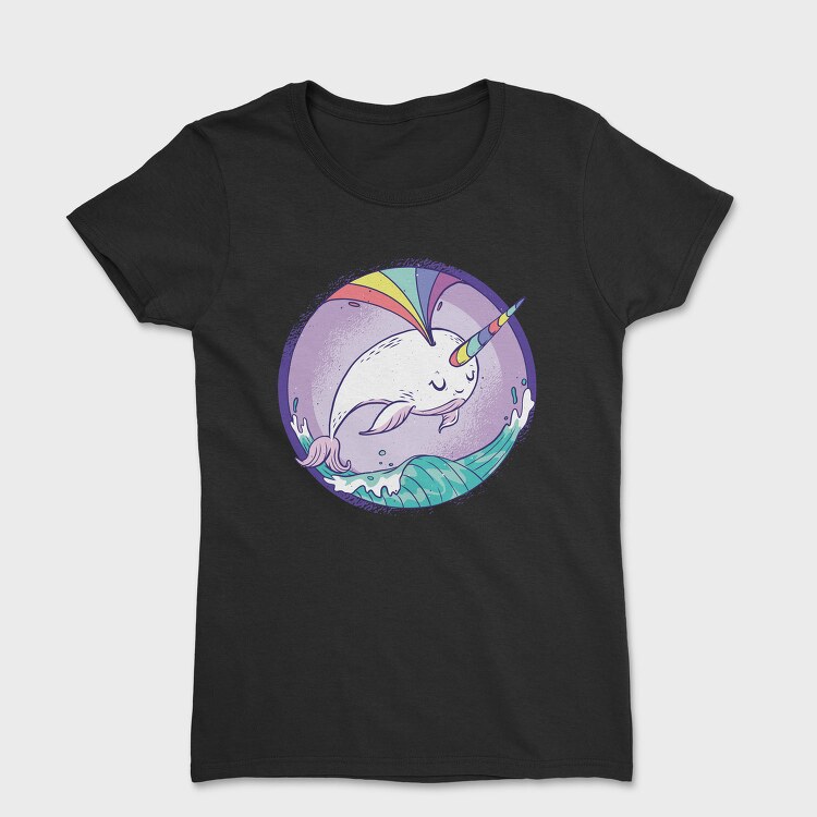 Rainbow Narwhale Whale, Tricou Femei
