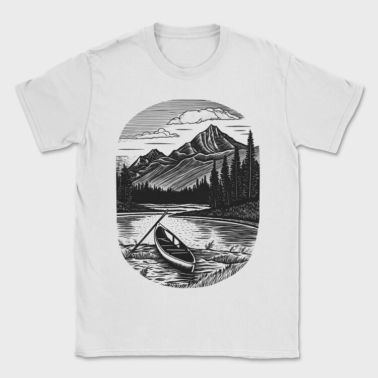 Canoe River Landscape, Tricou Barbati (Unisex)