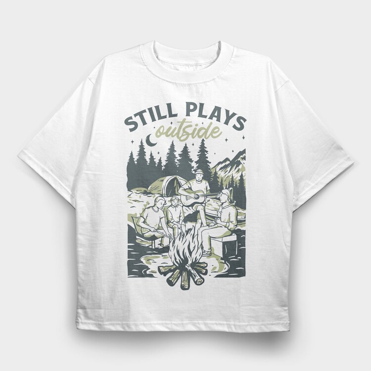 Camping With Friends, Tricou Oversize Barbati (Unisex)